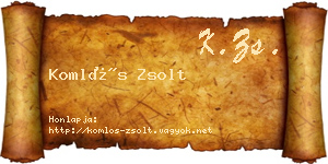Komlós Zsolt névjegykártya